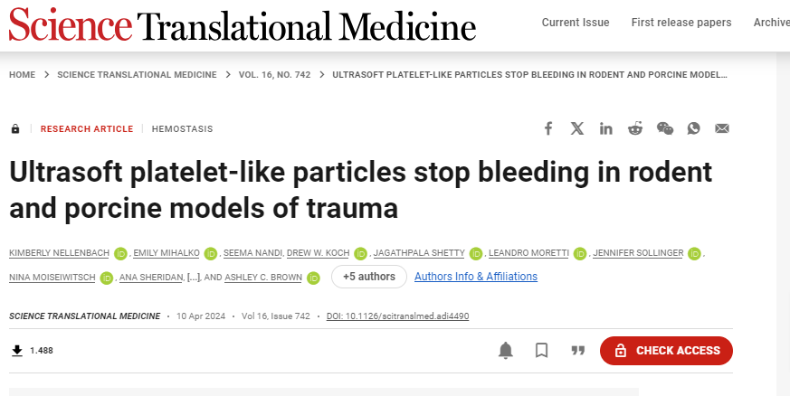 Breakthrough in hemostasis and wound healing research.  « Medicine in the Library